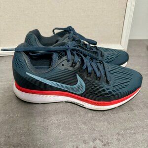 NIKE Women's Air Zoom Pegasus 34, Blue Fox/Black-Bright Crimson, 6.5 M US